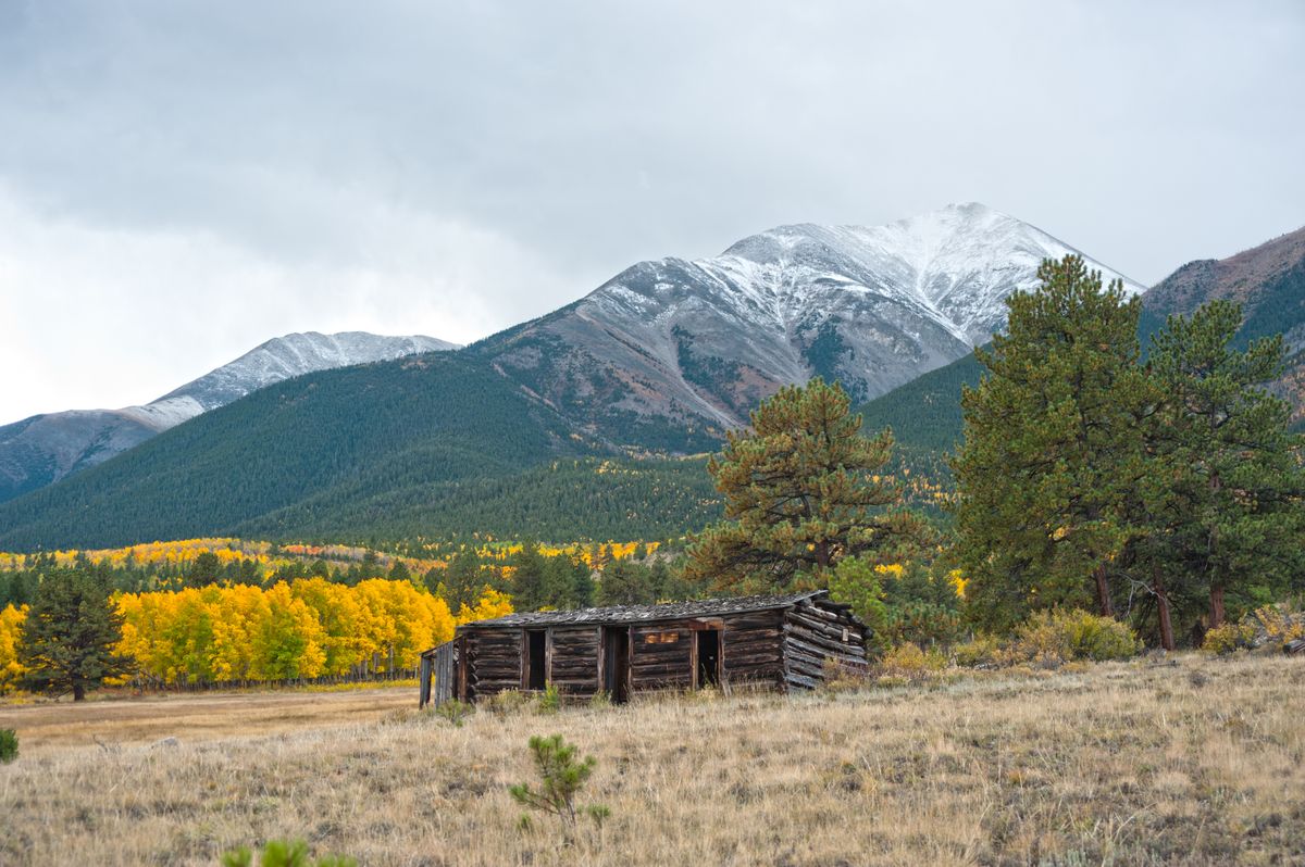 Abandoned cabin near Mount Princeton in Colorado.